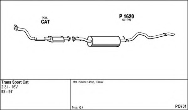 FENNO PO701 Exhaust System